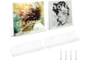 Demarsen Acryl-Schallplattenregal, Wandhalterung, Acrylregale zum Präsentieren von Vinyl-Schallplatten, Buch, Fotoalbum, 2 Stück