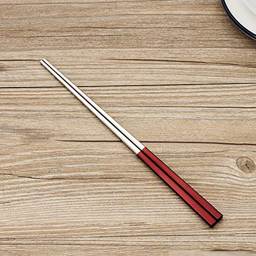 Preisvergleich Produktbild Chopsticks - Fashion 1 Pair Stainless Steel Chopsticks Eco Friendly Square Tableware Dinnerware 5 Color - Stainless Copper Sushi Korea Knife Fish Corey Pencil Wood Nail Cutlery Case Metal