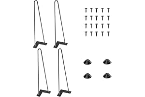 SANKEYTEW 46cm Metal Table Legs, Set of 4 Hairpin Table Legs, Feet for Furniture, Coffee Table, Legs, Dining Table, with Floor Protectors and Screws Available (46 cm, 2 Rods)
