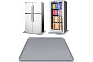 FENGQQKJ Kühlschrankmatte Silikon mit Erhöhtem Rand Bodenschutzmatte Kühlschrank Antibakterielle Kühlschrankmatten Einlegeboden Matte Bodenmatte Auslaufschutz Grau Silikonmatte Tropfschale Bodenwannen