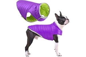 Oslueidy Abrigo de Perro Reversible,Chaqueta de Invierno para Perros Chaleco de Cachorro Caliente Ropa Impermeable para Mascotas Snowsuit de Perros para pequeños Perros Grandes