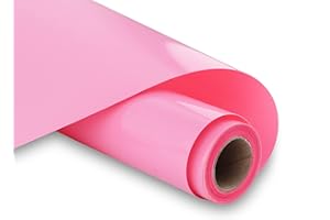 Hikenri, Rotolo in vinile per trasferimento termico, 30,5 cm x 3 m, per Cricut e Silhouette Cameo, facile da tagliare, design fai da te per magliette, vestiti, cappelli e altri tessuti, colore rosa