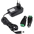 3PCS Alimentation Branchez de l'UE 12V, pour Éclairage Domestique, Alimentation 12v pour Bandeau LED Et Ruban Lumineux, Transfo 12v Stable avec Prise LED pour Installation Intérieure