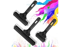 LPAMABA 3 PCS Rouleau Peinture Caoutchouc 6cm 10cm 15cm, Rouleau Peinture, Rouleau Caoutchouc Lisse, Rouleau Caoutchouc Antidérapant, Rouleau Caoutchouc Dur, Rouleau de Brayer pour Gravures