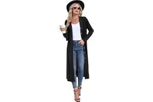 GRECERELLE Lång koftor för kvinnor plus size långärmad cardigan damer lätt ytterkläder vardaglig kappa med fickor, knappar fö