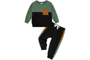 URMAGIC Toddler Baby Boy Kleidung Set Lange ärmel Kostüme für Jungen Taschen Contrast Color Sweatshirt und Hose Ein Kostüm für Den Herbstwald
