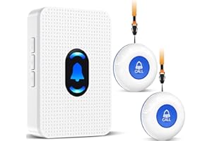 DAYTEE Daytech Salvavita Anziani,L'allarme per Anziani è Adatto per Anziani/Pazienti/Donne in Gravidanza/Bambini che Necessitano di Assistenza Domestica(1 ricevitore + 2 pulsante)