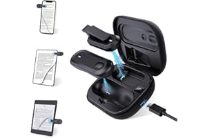 XYOFUN Page Turner for Kindle Paperwhite,Camera Video Recording Remote Triggers with Charging Case, Remote Control Page Turner for Phones & iPad Ebook Reading,Wireless Clicker for Kindle Accessorie(Black)