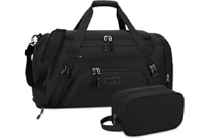 Dakuly Sac de Sport Homme Femme Sac de Voyage avec Compartiment à Chaussures et Poche Humide 55L Grande Capacité Sac Weekend pour Gym Yoga Natation Noir