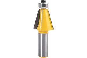 KATUR 15 Degree Chamfer and Chamfer Edge Cutter, Carbide Tipped Chamfer Router Bit with 1/2 Inch Shank, Woodworking Router Bit (1/2 Inch Shank 15 Degree)