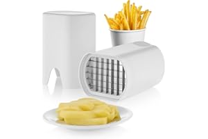 BLACK DIARY Gamenote Potato Slicer, Manual Stainless Steel Home Kitchen French Fries Slicer for French Fries Potatoes Vegetables