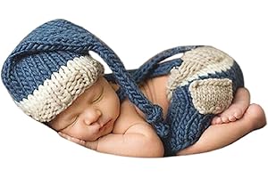 Dtailz accessoires de photographie nouveau-né bébé séance photo tenues fille garçon costume amusant tricoté chrochet, Cutie endormie (2), Baby