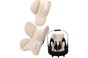 SHUANGLIAO Babyautositz Kissen Autositz Einsatz Sitzauflagen | Extra Weiches Autositz-Einsatzkissen | Neugeboreneneinsatz Babyschale | Kopfstütze Für Babyautositze | Kopf Und Körperstütze Für Babyautositze