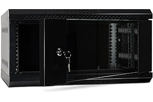 Bestfor 19" Assembled Data Server Rack Data Cabinet 400mm Deep, Wall or Floor Mounting, 19 Inch Standard Rack Size for Home, Office, Server Room, Computer, Audio with Lockable Glass Door 4U 400mm