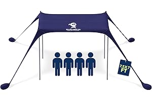 SUN NINJA Tente Pop Up de Plage - Tente de Plage Anti UV pour Bebe - Protection du Soleil pour Bébé Enfant Adulte - Plage Camping Pêche ou Randonnée - 215 x 230 cm - Marine