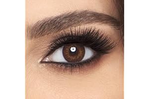 FreshTone Lentilles De Contact De Couleur Brown 3Tons Avizor Solution Multifonctions Pour Lentilles 10ML Kit De Rangement Couleur Aléatoire Boitier Pince et applicateur Offert 12 Mois sans correction