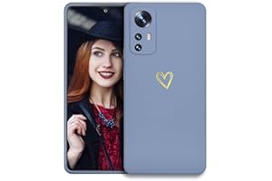 POUHYE Funda para Xiaomi 12 Lite Carcasa, [Protección de cámara] Case con Moda Love-Heart Patrón Ultra Fina Suave TPU Silicona Carcasa Anti-Choques Anti-Arañazos Funda Azul Claro