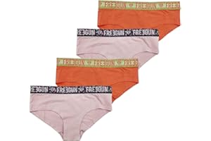 FREEGUN Lot de 4 Boxers Fille en Coton