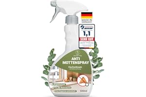 ‎ANIMAL VITA Anti Motten-Spray 500 ml – [zuverlässige Abwehr gegen Kleidermotten & Lebensmittelmotten] – Mottenspray für Kleiderschrank, Textilien, Teppich & Küche – mit dezentem Zitrusduft (Motten)