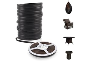 LukLoy 18m Plastic Woven Rattan Repair Material Rattan Weaving Wicker Repair Material for Knit and Repair Rattan Chair Table Basket (Gradient Coffee)