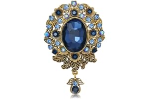 IMINI Broche vintage de lágrima con diamantes para mujeres, niñas y hombres, broche de cristal elegante con diseño de flores, broches para bufanda, ramillete para ropa, vestido, sombreros, bolsos,