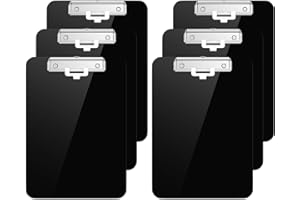 Hnogri 6 Piezas Portapapeles de plástico, portapapeles de tamaño estándar A4 para, estudiantes, oficina, portapapeles con soporte para bolígrafo, tamaño 12.5 x 9 pulgadas, (Negro)