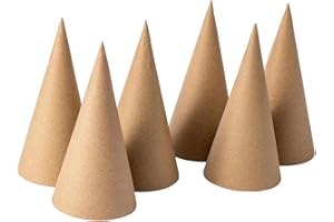 MagiDeal 6pcs Paper Mache Cones Cardboard Cones Cardboard Tubes Paper Cones for Christmas DIY Imaginative Fine Motor Hands on Open Bottom for Crafts Xmas Decorating Embellishing,6pcs-15cm