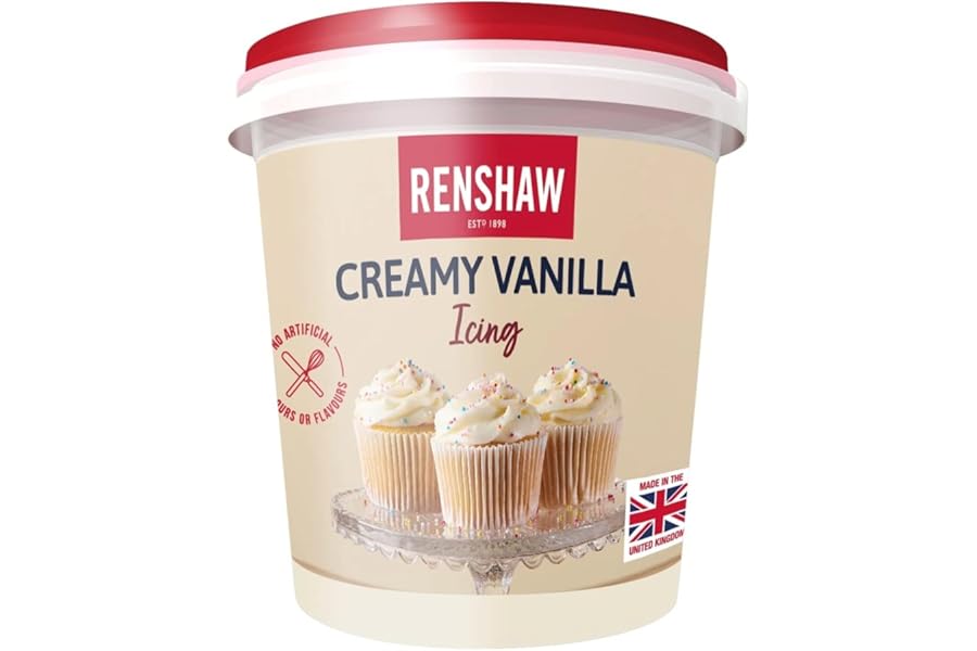 Renshaw Vegan Buttercream Style Soft Icing - Vanilla 400 g (Pack of 1)