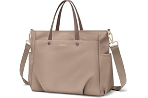 GOLF SUPAGS Borsa Tote per Laptop da 15.6 Pollici, Borsa a Tracolla per Computer Borsas da Lavoro Grande per Donna, Custodia per Laptop Borsas Elegante per Viaggi D'affari (Champagne)