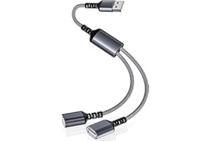 Itramax Cavo USB Splitter Y 0.3M,Filo Prolunga USB A 1 Maschio a 2 Dual Femmina,Doppia Porta Multipresa USB Sdoppiatore,Caricatore Dati Adattatore Alimentazione per Mac,Auto,Xbox One,PS4,PS5,PC