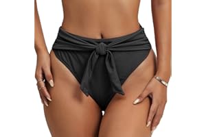 HAWILAND Damskie spodnie bikini - seksowne trójkątne spodnie bikini wysoki stan, sportowe bikini, bottoms Side-Tie, sznurowane stringi