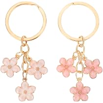 Portachiavi Con Iniziale E Fiore Bianco – Ciondolo Oro Per Ragazze E Donne, Regalo Di Compleanno - 3