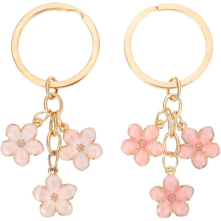 Leuke Bloem Sleutelhanger Kristal Charm Hanger Tas Portemonnee Auto voor Meisjes
