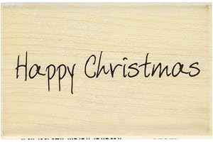 Art Stamps Scribbled Happy Christmas Inca Stamp, Black,Medium