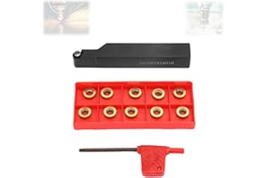 LENTLY SRAPR1616H10 Utensile per Tornio CNC, RPMT10T3MO Lame Inserti Portautensili per Tornitura Tornio Utensile per Tornitura di Metalli CNC con Chiave e Portautensili