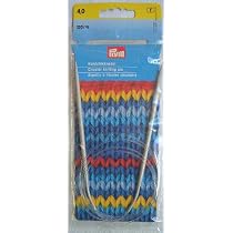 Aiguilles à Tricoter Circulaires Prym 120cm 3,50mm - Aluminium Gris-Perle, Pour Pulls, Foulards, Bonnets - Glissement Optimal