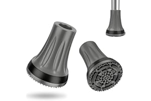 supregear Rubber Ferrules for Crutch, 22 mm Heavy Duty Anti-Slip Thickened Crutches Rubber Ends Feet Caps, Safety Durable Accessories for Seniors, Elderly (Set of 2), Grey