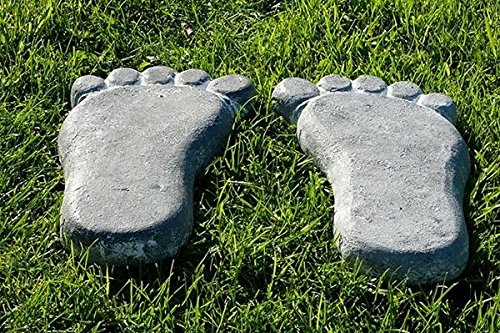 Trittsteine Deko Steine Fuß 1 Paar (2 Stk.) je 30x16 cm Tretsteine aus Beton