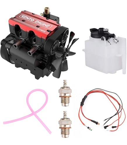 Kit Moteur Bicylindre 4 Temps BuildCubes ST-NF2 - 7.0cc, Refroidi Par Air, Modèle Mécanique DIY