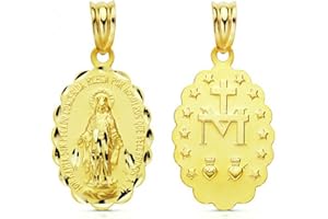 SEBAOTH Medalla Virgen Milagrosa Oro Ley 18 Ktes. 24mm