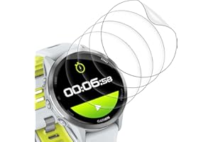 Wondoner 4 Stück Displayschutz für Forerunner 970 47mm Panzerglas, Schutzfolie für Garmin Forerunner 570/970 47mm Schutzglas, Weiche TPU HD Displayschutzfolie Screen Protector, Kratzfest, Bläschenfrei
