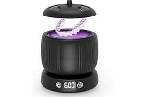 Morole Limpiador Ultrasónico UV de 45 kHz, 25W Ultrasonidos Limpieza de 3 Modos, Profunda 360°, Máquina limpiadora Ultrasónica Portátil de 190ml para, Dentaduras, Alineador, Joyas (negro)
