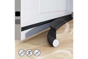 Zugluftstopper für Türen,Huoberr türen zugluftstopper,94 cm zugluftstopper türe,Schalldicht und winddicht gegen Insekten (Schwarz)