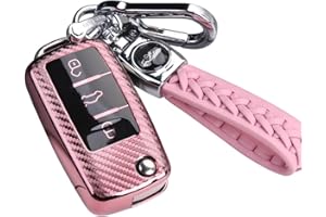 RXXR Custodia per chiave auto, per VW, VW Golf e VW VW Polo, Passat, Skoda, Seat a 3 tasti