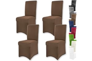 Gräfenstayn 4 Pezzi Stretch coprisedia Victoria - schienali Rotondi e angolari - Pacchetto VANTAGGIOSO - vestibilità bielastica con Guarnizione Oeko-Tex Standard 100: "Fiducia certificata (Marrone)