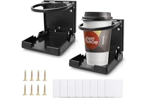 LYCXAMES Getränkehalter Auto, 2 Stück Klappbar Becherhalter, Universal 76mm Durchmesser Dosenhalter Flaschenhalter Tassenhalter Cup Holders für Boot KFZ LKW Wohnwagen Van