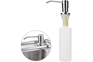 AGOKUD Yizhet Built In Stainless Steel Sink Soap Dispenser Pump & PP Bottle, Kitchen Sink Countertop Soap Dispenser for Sturdy Counter Top (300ml)