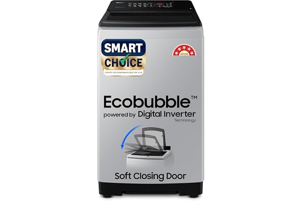 Samsung Smart Choice 8 kg, 5 star, Eco Bubble Tech, Digital Inverter Motor, Soft Closing Door, Fully-Automatic Top Load Washi