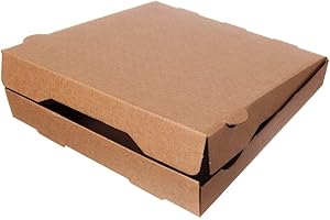 DeinPack Lot de 100 cartons à pizza 30 x 30 cm pour pizza I Boîtes à pizza 30 x 30 cm I Emballage compostable Boîte à pizza carrée Carton recyclé Marron