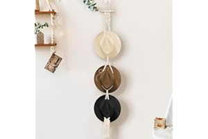 AUTUUCKEE Appendini per cappelli, da donna, in stile bohémien, organizer per cappelli da parete, in corda di cotone intrecciata, da appendere, decorativo, da cowboy, da donna, a tesa larga, porta cappelli per